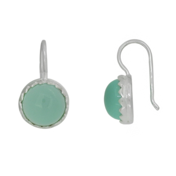 Chalcedoon aqua Oorhanger model E6-031