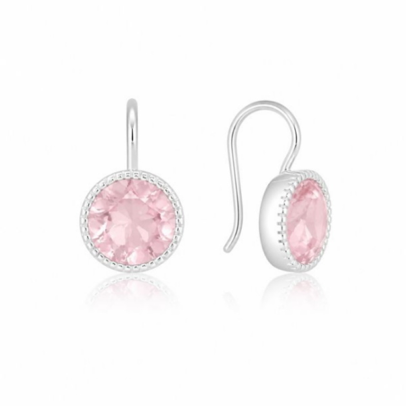 Rose Quartz Hanging earring model E6-032