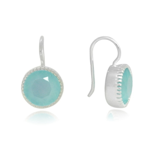 Chalcedoon aqua Oorhanger model E6-032