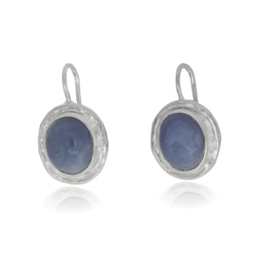 Agaat, Blauw gestreept Oorhanger model E6-033