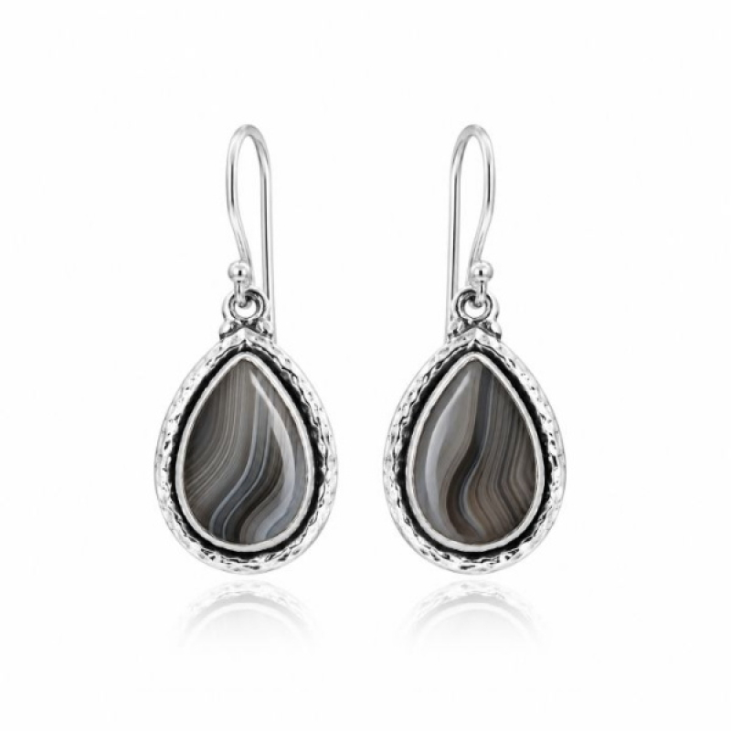 Agate, Botswana Hanging earring model E6-034