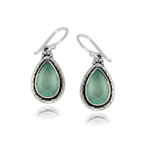 Chalcedony aqua Hanging earring model E6-034
