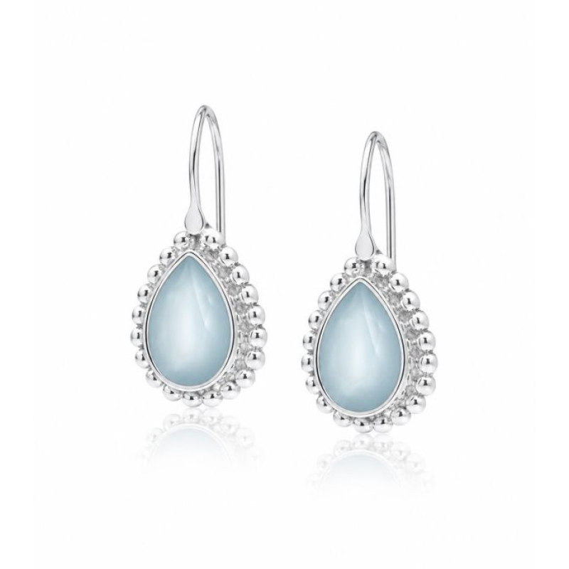 Chalcedony aqua Hanging earring model E6-035