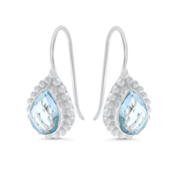 Blauwe Topaas Oorhanger model E6-035