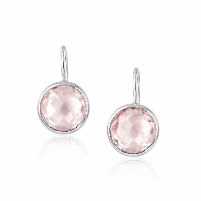 Rose Quartz Hanging earring model E6-038