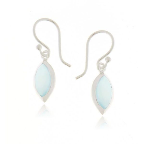 Chalcedoon aqua Oorhanger model E6-040