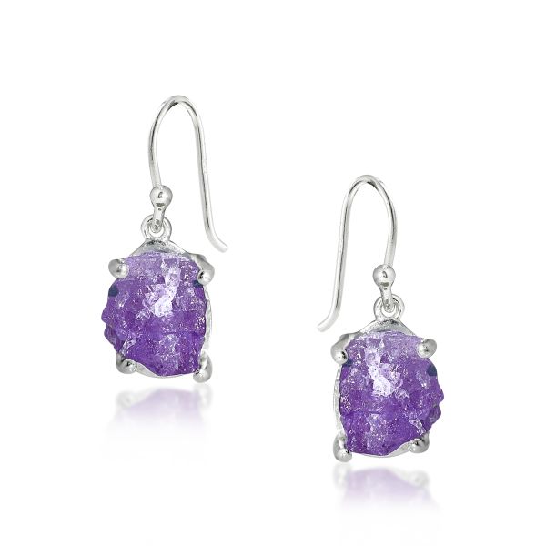 Amethist Oorhanger model E6-046
