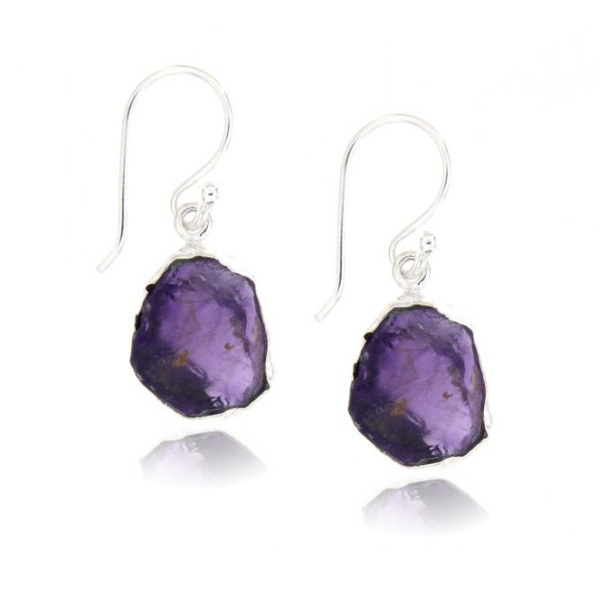 Amethist Oorhanger model E6-048