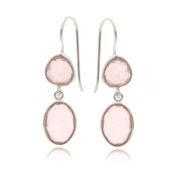 Rose Quartz Hanging earring model E6-050
