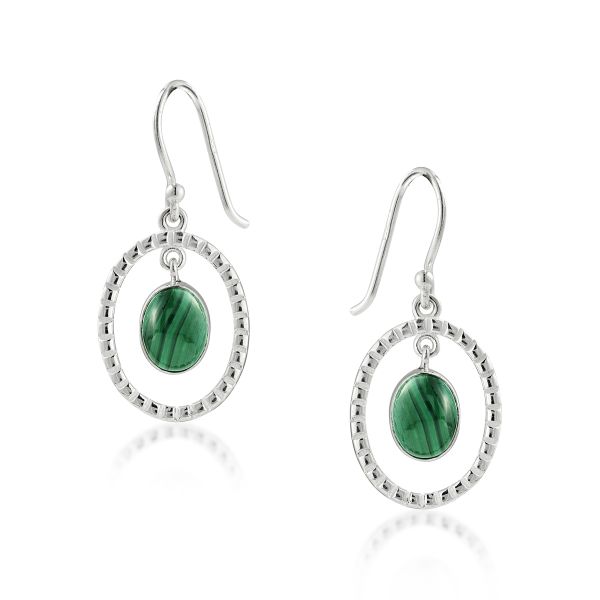 Malachiet Oorhanger model E6-054