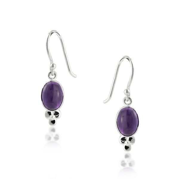Amethist Oorhanger model E6-055