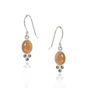 Moonstone, peach Hanging earring model E6-055 Moonstone, peach Hanging earring model E6-055
