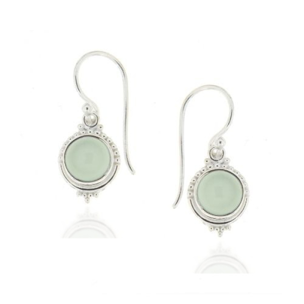 Chalcedoon aqua Oorhanger model E6-056