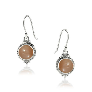 Moonstone, peach Hanging earring model E6-056