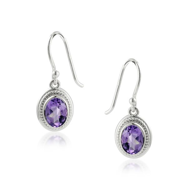 Amethyst Hanging earring model E6-057