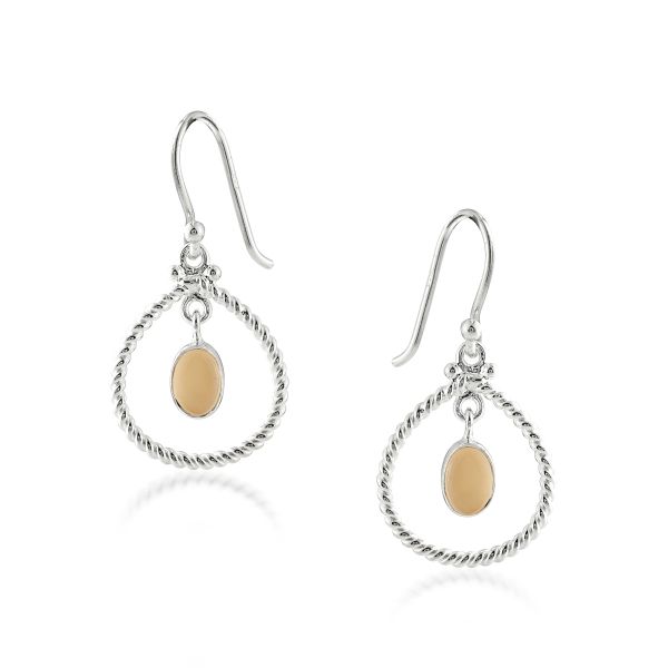 Maansteen, perzik Oorhanger model E6-060