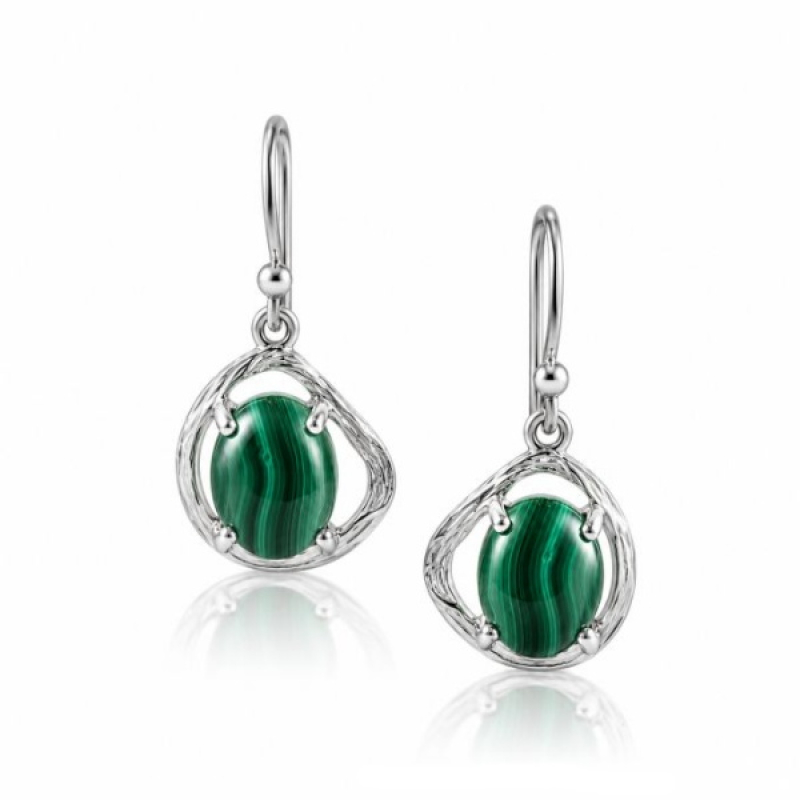 Malachite Hanging earring model E7-021
