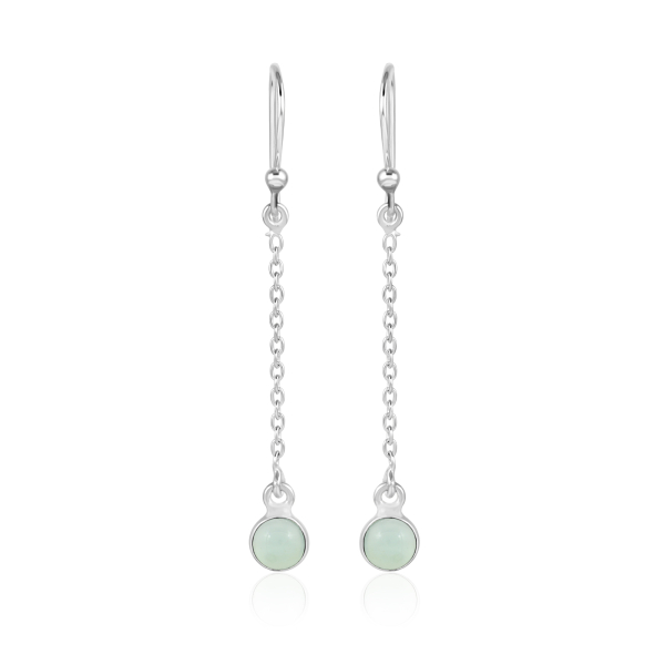 Chalcedoon aqua Oorhangers model E9-111