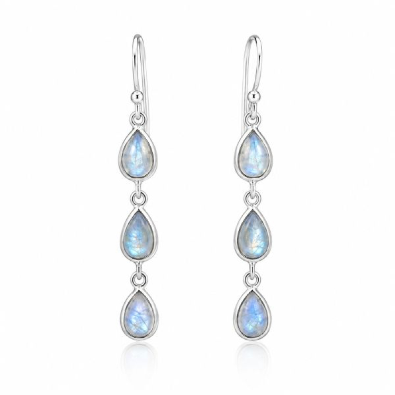  Rainbow Moonstone Hanging earring model E9-113