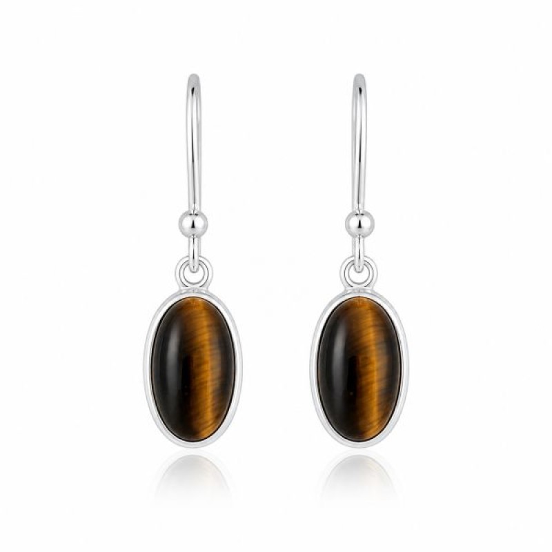 Tiger's Eye Hanging earring model E9-117