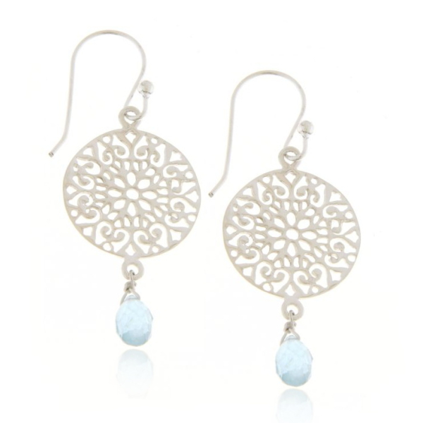 Blauwe Topaas Oorhanger model E9-122