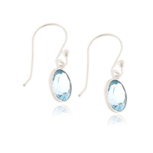 Blauwe Topaas Oorhanger model E9-124