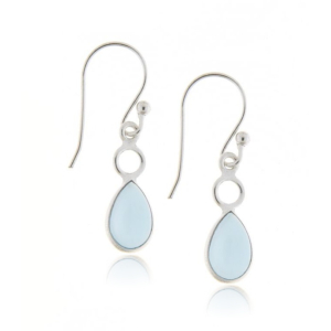 Chalcedony Aqua Hanging earring model E9-125 Chalcedony Aqua Hanging earring model E9-125