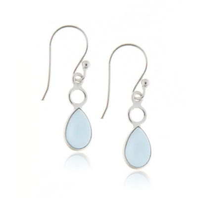 Chalcedoon Aqua Oorhanger model E9-125