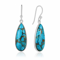 Koper Turquoise Oorhanger model E9-127