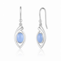 Chalcedoon Blue Oorhanger model E9-128