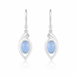 Chalcedoon Blue Oorhanger model E9-128