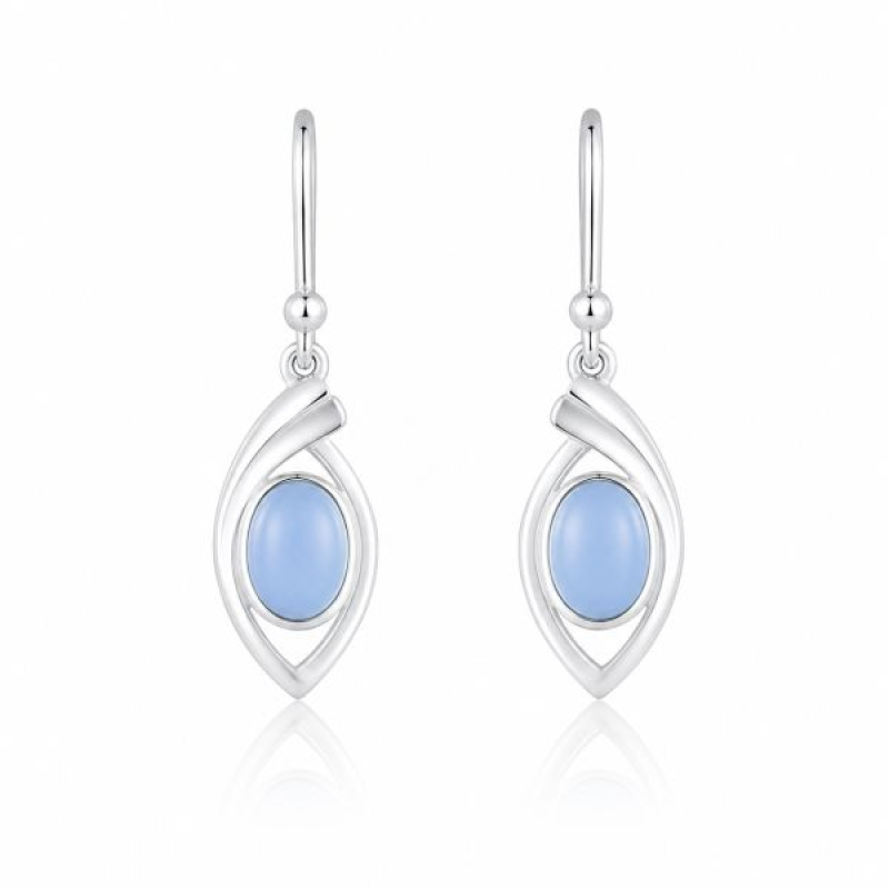 Chalcedony Blue Hanging earring model E9-128