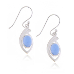 Chalcedoon Blue Oorhanger model E9-128