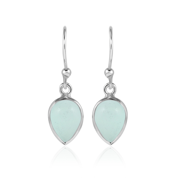 Chalcedoon aqua Oorhanger model E9-130