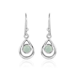 Chalcedony aqua Hanging earring model E9-131