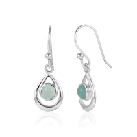 Chalcedony aqua Hanging earring model E9-131