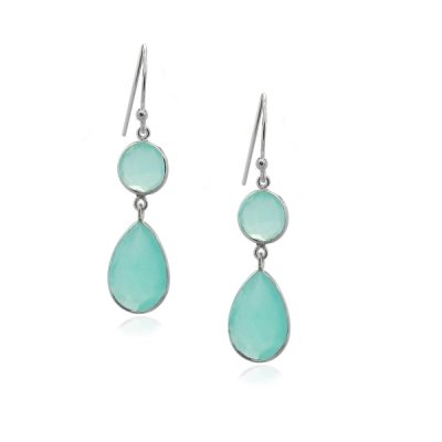 Chalcedoon Aqua Oorhanger model E5-019