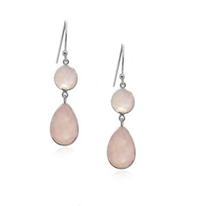 Rose Quartz Hanging earring model E5-019-0005