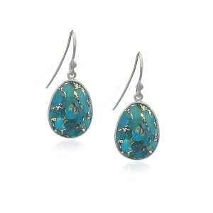 Copper Turquoise Hanging earrings model E5-031