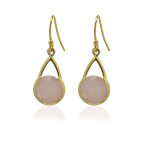 Rose Quartz Hanging earring model E5-046