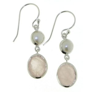 Rose Quartz Hanging Earring model E5-057