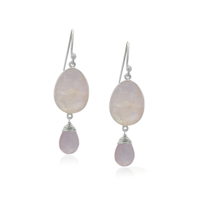 Rose Quartz Hanging earring model E5-075