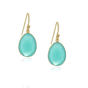 Chalcedony aqua Hanging earring E5g-031