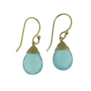 Chalcedony aqua Hanging earring model E5g-037