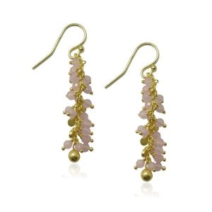 Rose Quartz Hanging earring model E5g-047