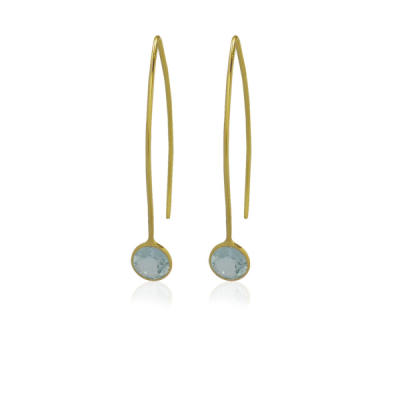 Blauwe Topaas Oorhanger model E5g-077