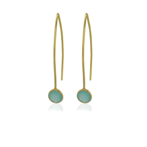 Chalcedony Aqua Hanging earring model E5g-077