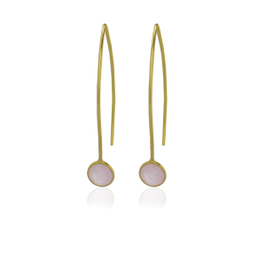 Rosequartz Hanging earring model E5g-077