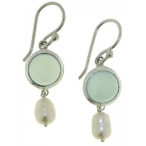 Chalcedony Aqua Hanging earring model E6-009