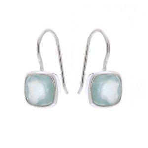 Chalcedony aqua Hanging earring model E6-012